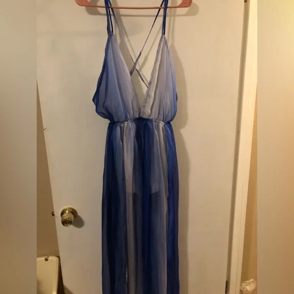 Fashion Nova Ombre Sheer Maxi Dress With Shorts - Picture 2 of 7